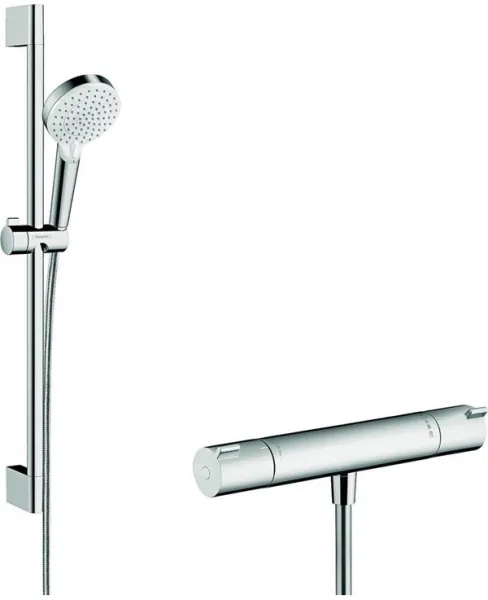 Σετ ντους Hansgrohe Crometta Vario με θερμοστάτη Ecostat 1001 CL, λευκό/χρώμιο