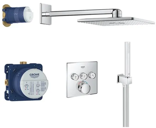 Σετ ντους Grohe Grohtherm SmartControl με Rainshower SmartActive 310 Cube, χρώμιο