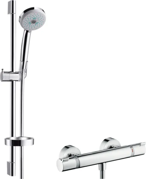 Σετ ντους Hansgrohe Croma 100 με μπαταρία ντους Ecostat Comfort, χρώμιο