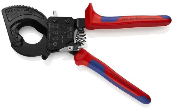 Knipex Ψαλίδι καλωδίων (αρχή κλειδώματος) μαύρο βαμμένο, με λαβή πολλαπλών συστατικών 250 mm