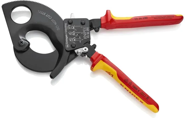 Knipex Ψαλίδι καλωδίων (με λειτουργία καστάνιας) μαύρο βαμμένο, εγκεκριμένο από VDE 280 mm